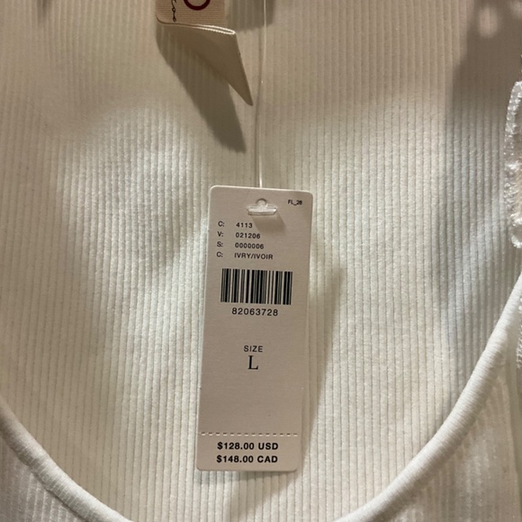 New With Tags DOLAN Ruffle Sleeve Eyelet Ribbed Top - Picture 6 of 11